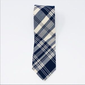 Mens Brooks Brothers Blue & White Silk Plaid Tie
